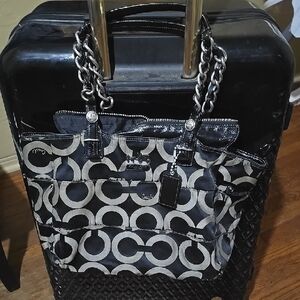 Coach Black and Grey Maddison Shoulder Bag